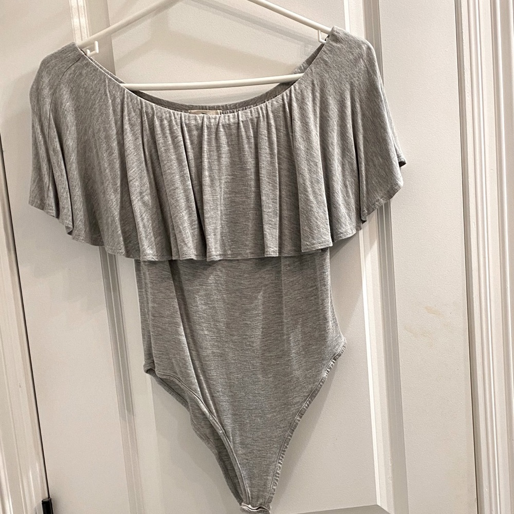 Med gray off the shoulder bodysuit